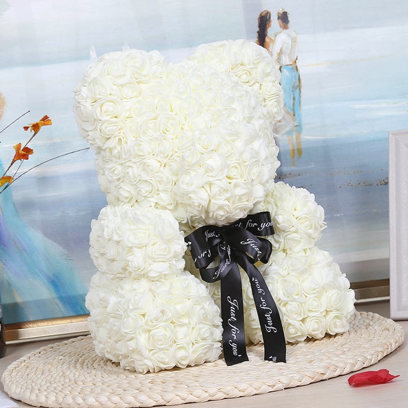 rose bear white
