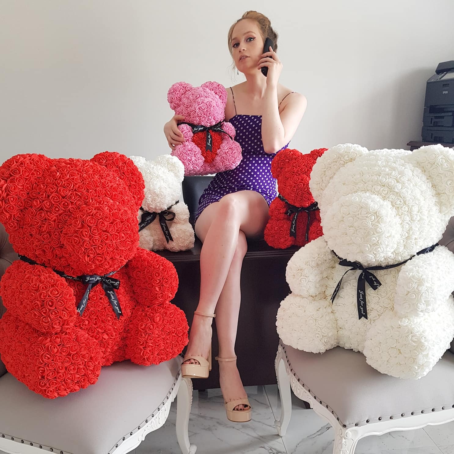 70cm rose bear
