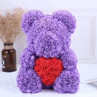 purple rose bear