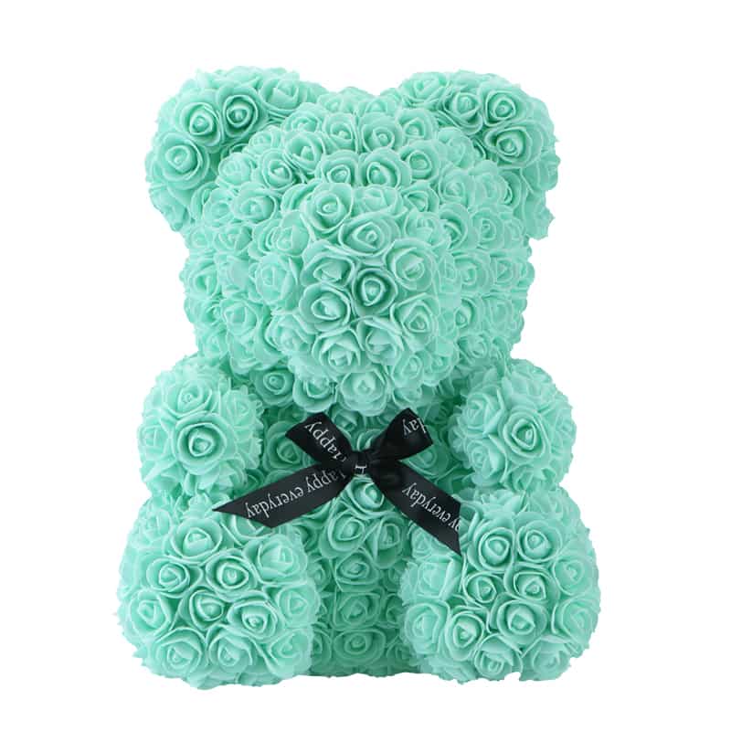 green rose teddy bear