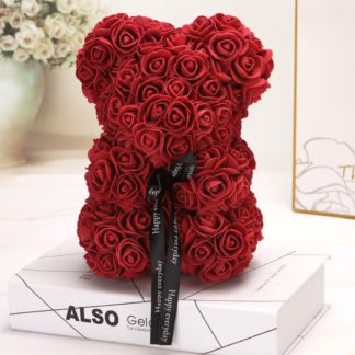 red rose bear